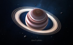 Saturn - High resolution 3D images presents planets of the solar system. This image elements furnished by NASA.