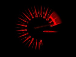  automobile tachometer on black background speedometer