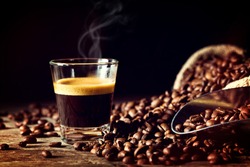 real espresso and coffee grain