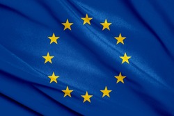 Fabric texture flag of European Union