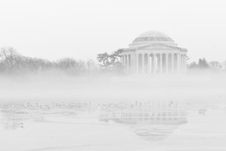 Jefferson Memorial in winter - Washington DC USA