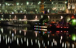 Lights and nightlife on the river Po in Turin - Italy