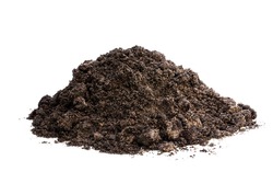 Heap  of soil isolated on white 