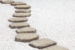 Zen stone path in a Japanese Garden 