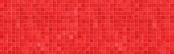 Panorama of Vintage red mosaic kitchen wall pattern and background seamless