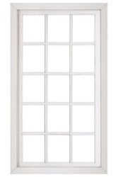 Wood window frame isolated on white background