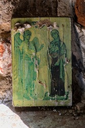 an old damaged orthodox icon