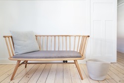 Bench seat feature chair in Danish styled white interior