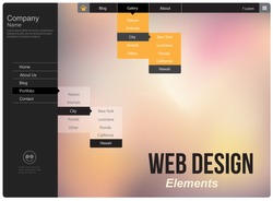 Design of the menu for a website. Creative web design