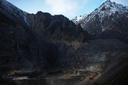 Coal mining in the mountains