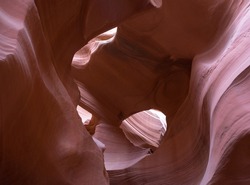 A labyrinth of the holes, waves and curves in the canyon