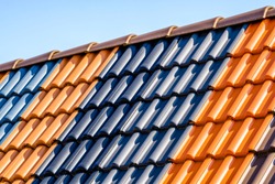different roof tiles - close up