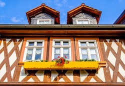 typical half timbered facade in germany - photo