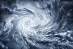 dark stormy cloudscape of hurricane vortex