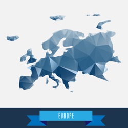 blue geometrical stylized europe map