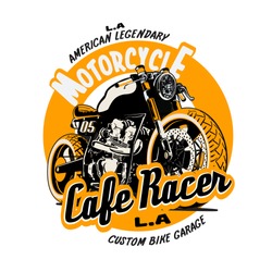 vector cafe racer illustration print