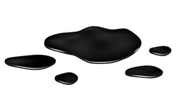 Puddle of oil slick spill clip art. Brown stain, plash, drop. Vector illustration isolated on the white background