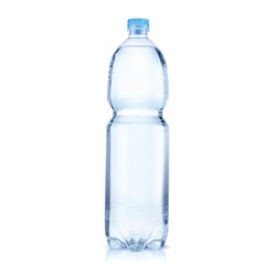Plastic bottle of still clean water isolated on white background
