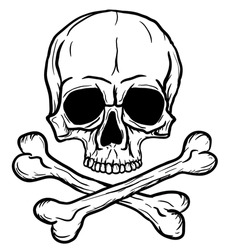 Skull and Crossbones isolated over white background. Vector illustration eps8.