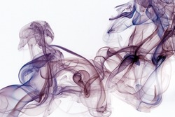 Movement of smoke, Abstract blue smoke on white background, blue background,blue ink background. High quality photo