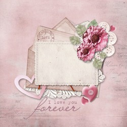 Vintage background with love card