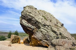 The mysterious Agglestone rock said to be thrown at Corfe Castle by the devil from the Isle of White, luckily he missed.