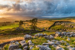 Sunset at the Winskill Stones near Settle in the Yorkshire Dales National Park