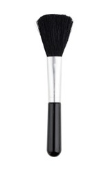 Brush for the camera on a white background. Brush for cleaning the camera from dirt on a white background.