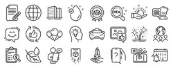 Set of Business icons, such as Augmented reality, Article, Ice creams icons. Global business, Chef, Refresh like signs. Customer survey, Fireworks, Crowdfunding. Leaf dew, Globe, Idea head. Vector