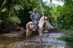 Costa Rican cowboy. Costa Rica, tropical paradise