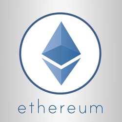 Ethereum crypto currency coin ether chrystal art icon for apps and websites. Ethereum vector logo for print of web. 