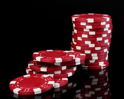 Casino chips isolated on black