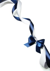 Color gift satin ribbon bow, isolated on white