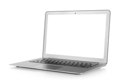 Modern laptop isolated on white