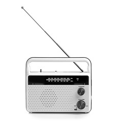 Radio receiver on white background