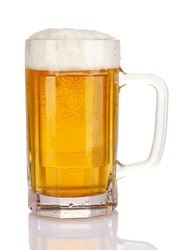 mug of beer isolated on white