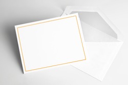 Blank  thank you or greeting card and envelope