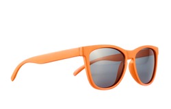 Orange sun glasses isolated over the white background