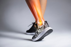 Ankle pain in detail - Sports injuries concept