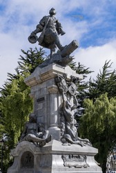 Statue to Ferdinand Magellan in the main square of Punta Arenas