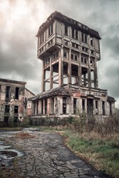 The abandoned mine tower of the place called 