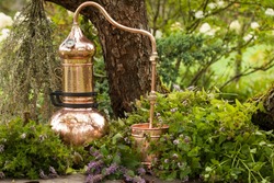 Alembic is a distilling apparatus of Arabic origin which may be used to distill essential oils and a variety of alcoholic beverages.