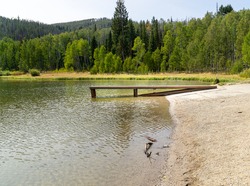 A small boat ramp at Pearl Lake State Park in Clark, Colorado