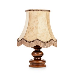 Vintage table lamp isolated on white background. Object with clipping path