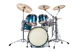 Set of drums  isolated on white background