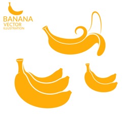 Banana. Icon set. Vector illustration EPS10. Isolated bananas on white background