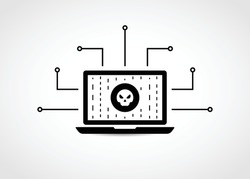 Cyber attack on computer vector illustration
