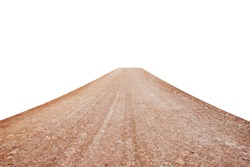 Dirt road isolated on white background. This has clipping path.   