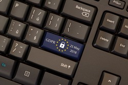 General Data Protection Regulation (GDPR) on keyboard button