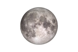 Moon isolated on white. Elements of this image furnished by NASA